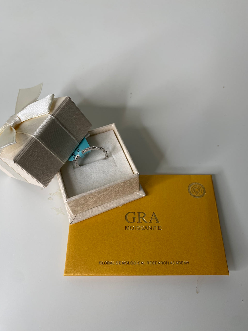 Eternity Ring Rhodium Plated 925 Sterling Silver Moissanite 1.5mm